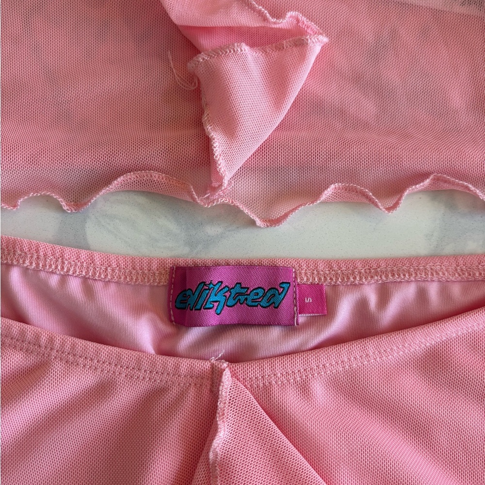 Edikted Pink Ruffled Two-Piece Set - Picture 2 of 4